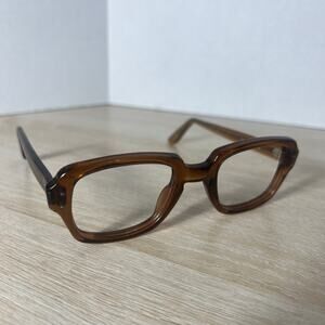 Vintage USS 4 1/4-5 1/2 Eyeglasses Sunglasses Brown Unisex Frame Military 48-22